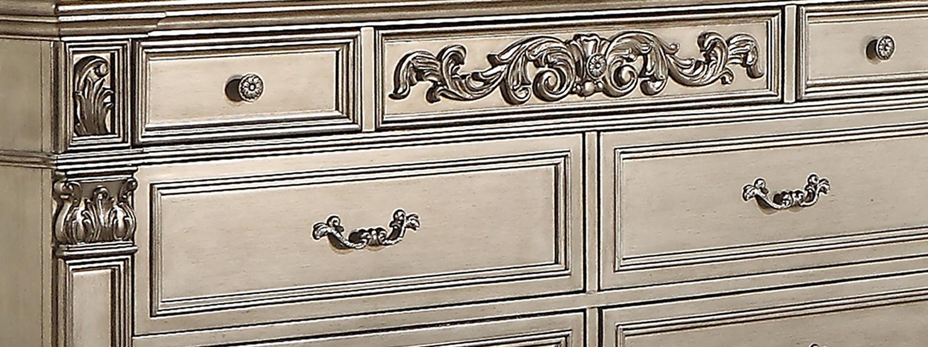 Platinum Traditional Style Dresser in Gold finish Wood