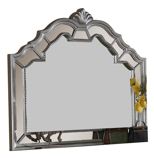 Pamela Transitional Style Mirror in Silver finish Wood image