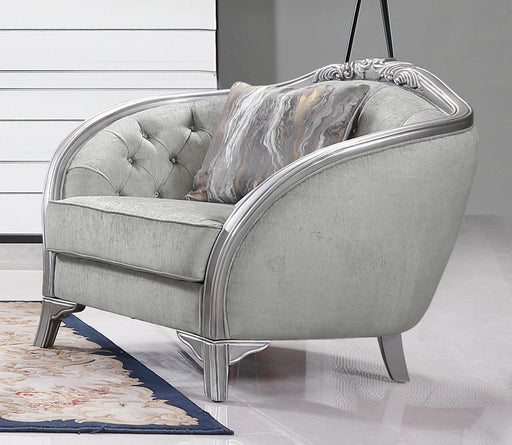 Natalia Transitional Style Chair in Silver finish Wood image