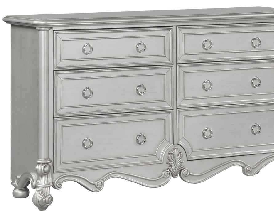 Adriana Transitional Style Dresser in Silver finish Wood