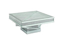 Ava Modern Style Glass Coffee Table with Silver fiinish image