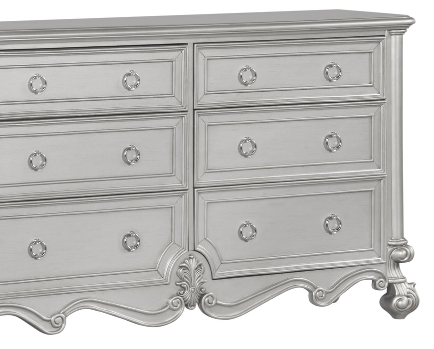 Adriana Transitional Style Dresser in Silver finish Wood