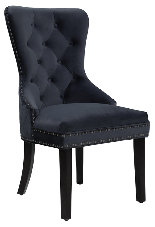 Bronx Transitional Style Black Dining Chair in Walnut Wood image