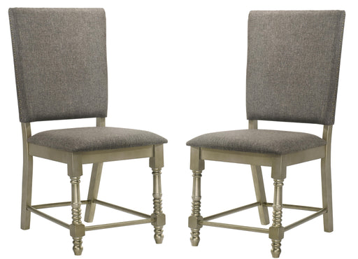 Eden Transitional Style Dining Chair in Dark Gray Fabric image