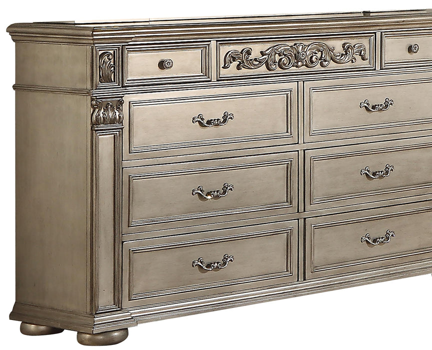Platinum Traditional Style Dresser in Gold finish Wood
