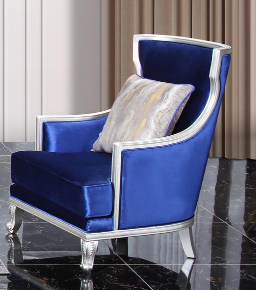 Skylar Transitional Style Chair in Silver finish Wood image