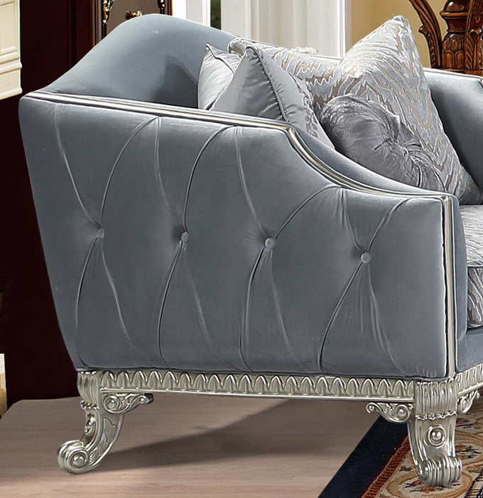 Venus Transitional Style Chair in Silver finish Wood
