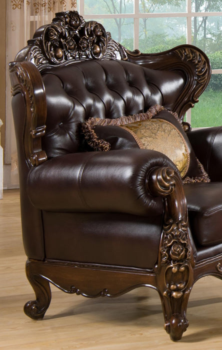 Vanessa Traditional Style Chair in Walnut finish Wood