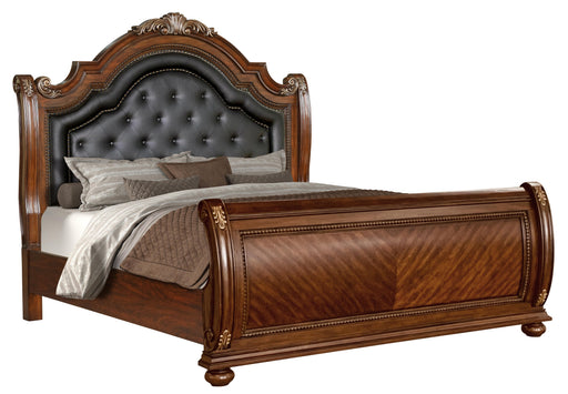 Viviana Traditional Style King Bed in Caramel finish Wood image