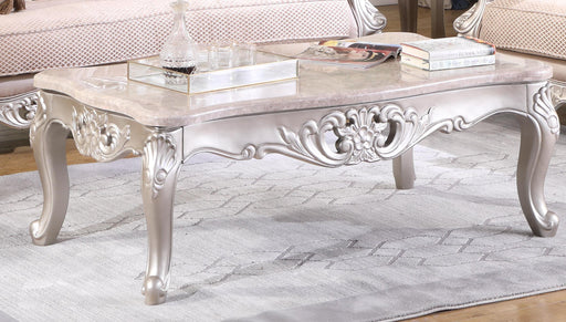 Daisy Traditional Style Coffee Table in Pearl finish Wood image