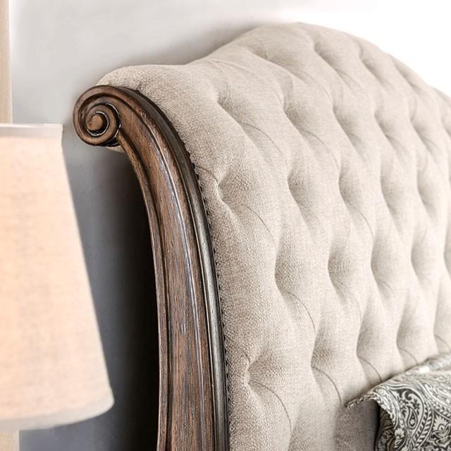 LYSANDRA Beige/Rustic Natural Tone Cal.King, E.King, & Queen Bed