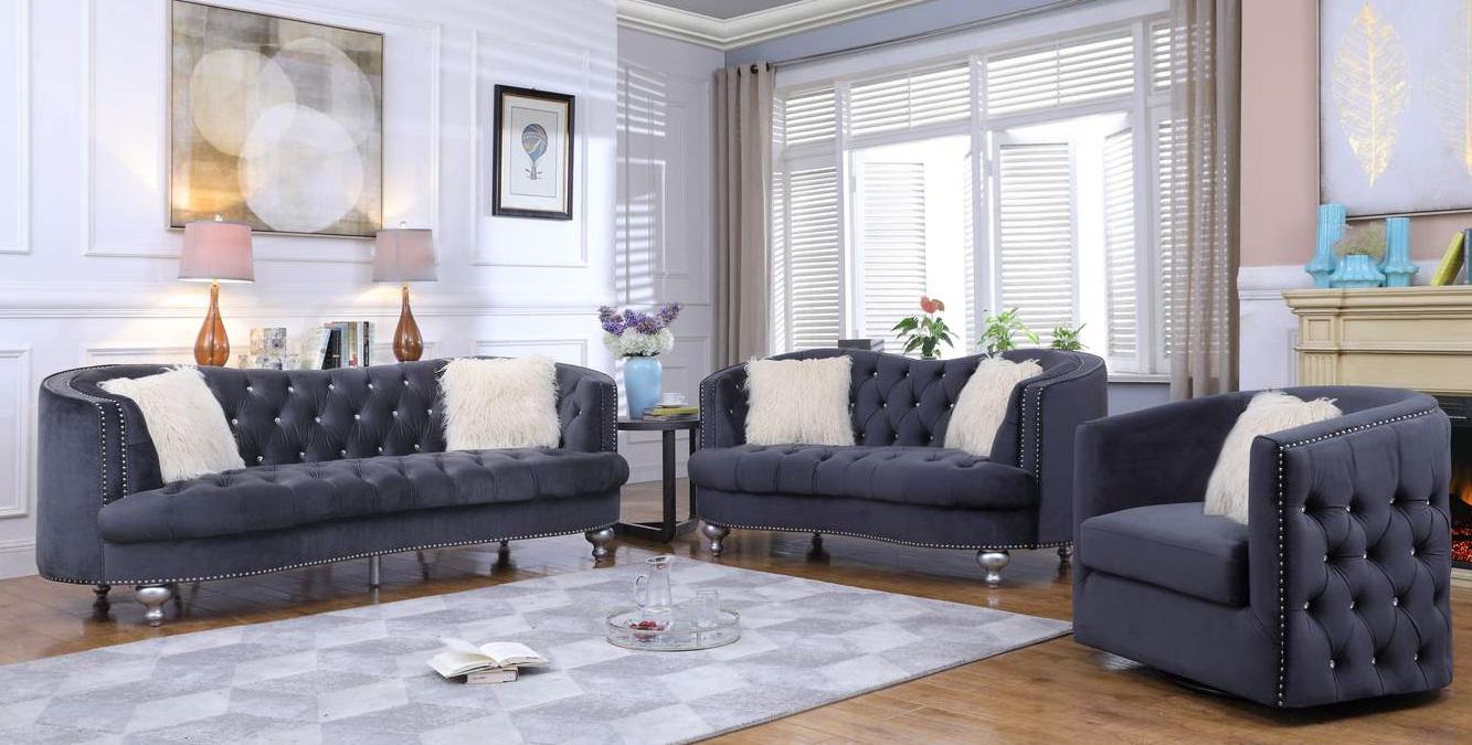 Galaxy Home Afreen Upholstered Sofa in Gray GHF-808857689542