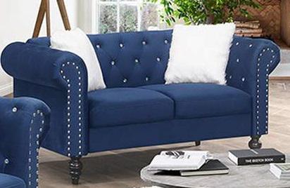 Galaxy Home Emma Loveseat in Navy Blue GHF-808857789310 image