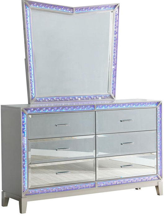 Galaxy Home Luxury 6 Drawer Dresser in Silver GHF-808857996602