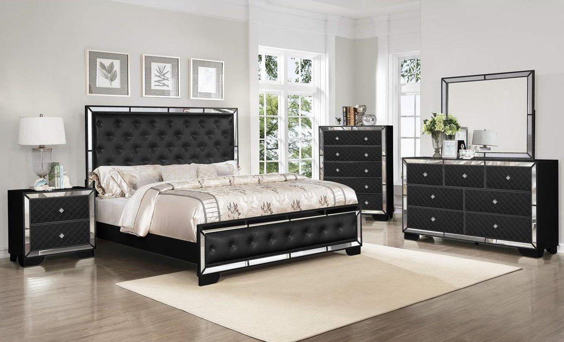 Galaxy Home Madison King Panel Bed in Black GHF-808857503930