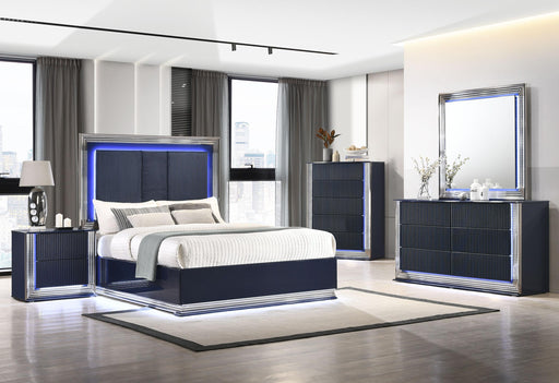 AVON/ASPEN NAVY BLUE QUEEN BED GROUP WITH LED image