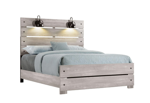 LINWOOD WHITE WASH QUEEN BED WITH LAMPS image