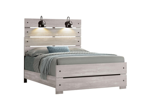 LINWOOD WHITE WASH FULL BED WITH LAMPS image