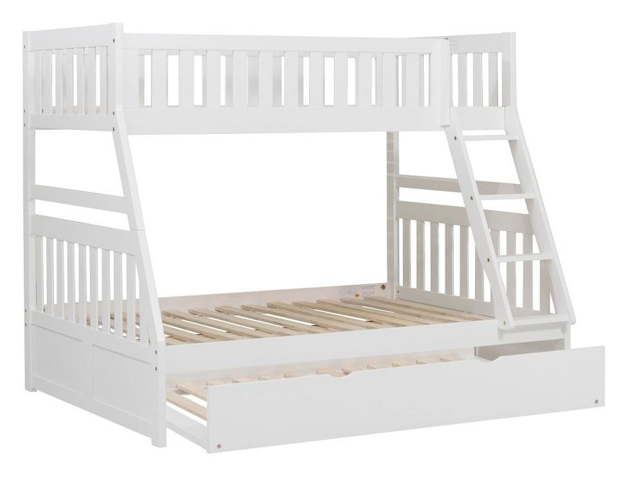 Galen Twin/Full Bunk Bed w/ Twin Trundle in White B2053TFW-1*R