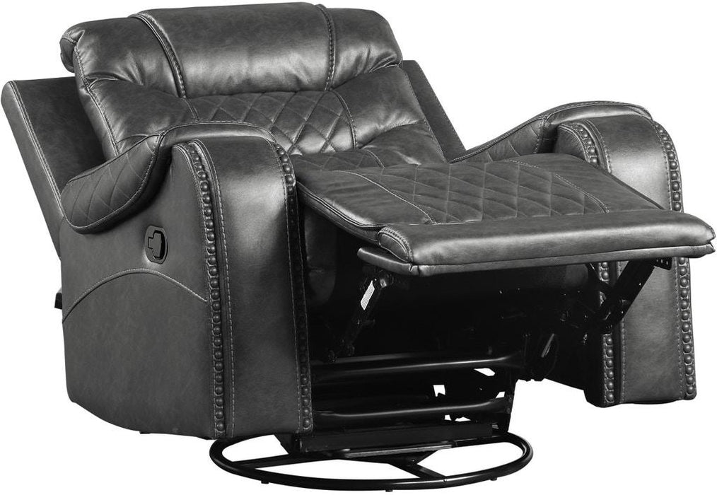 Putnam Swivel Glider Reclining Chair in Gray 9405GY-1