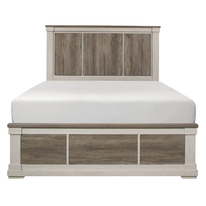 Arcadia King Panel Bed in White & Weathered Gray 1677K-1EK*