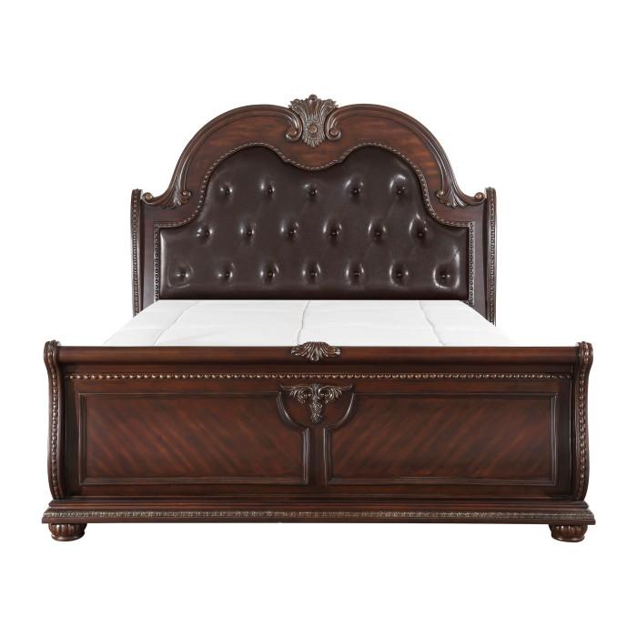 Cavalier Queen Sleigh Bed in Dark Cherry 1757-1*