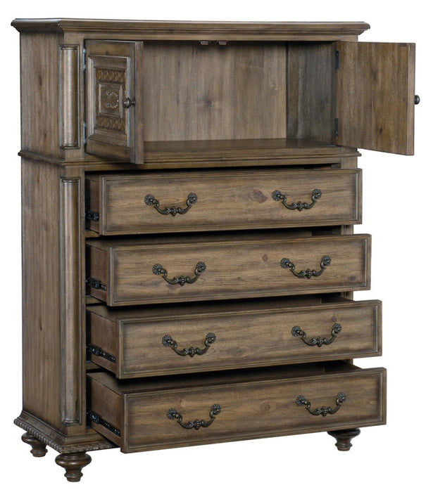 Rachelle 4 Drawer Chest in Weathered Pecan 1693-9