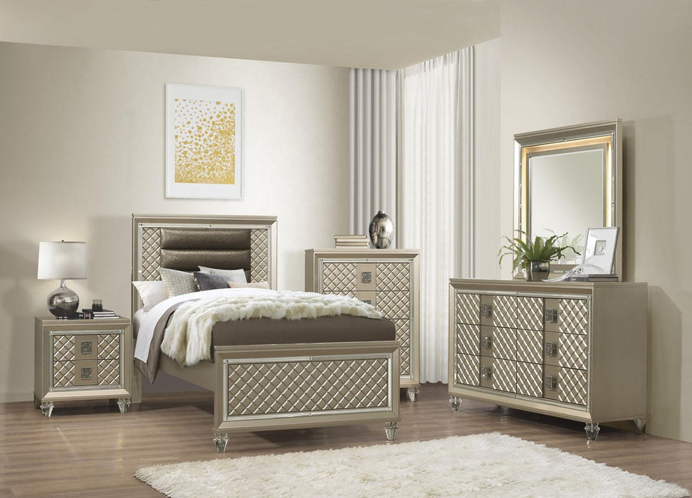 Youth Loudon 4 Drawer Chest in Champagne Metallic B1515-9