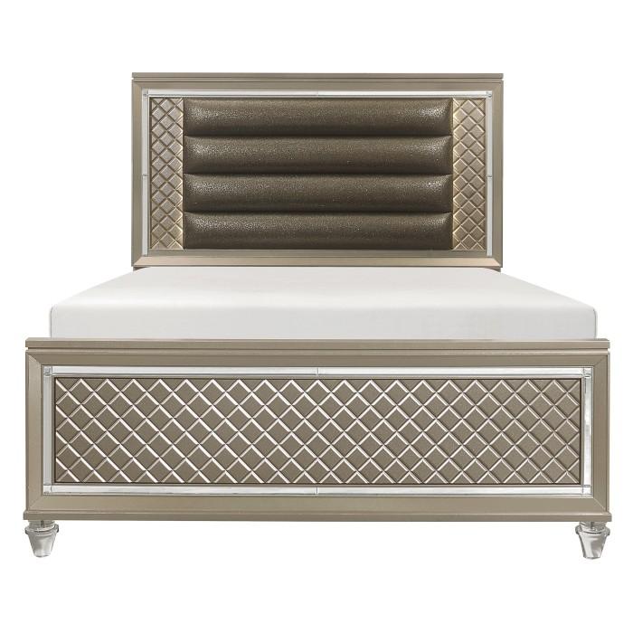 Youth Loudon Full Platform with Trundle Bed in Champagne Metallic