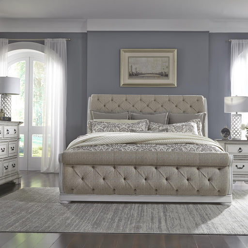 Abbey Park King Uph Sleigh Bed, Dresser & Mirror, Night Stand image