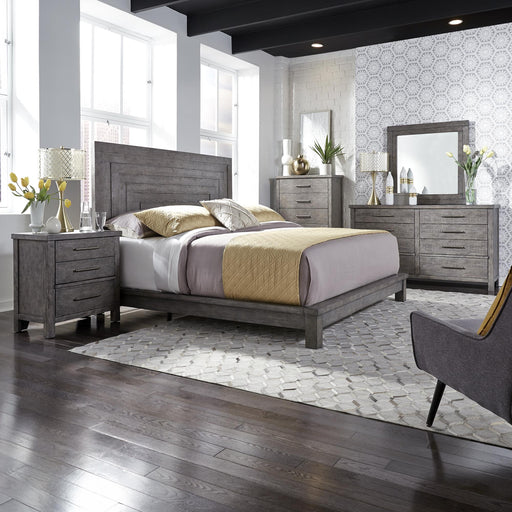 Modern Farmhouse Queen Platform Bed, Dresser & Mirror, Chest, Nightstand image