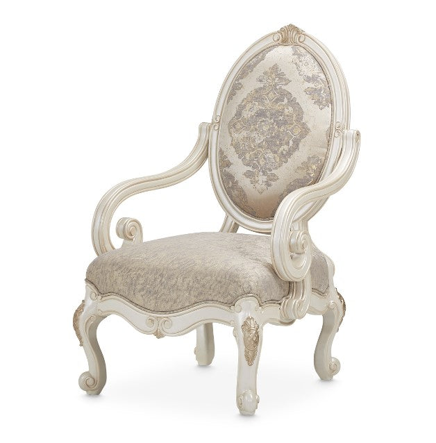 AICO Lavelle Oval Back Wood Chair Mystic in Classic Pearl