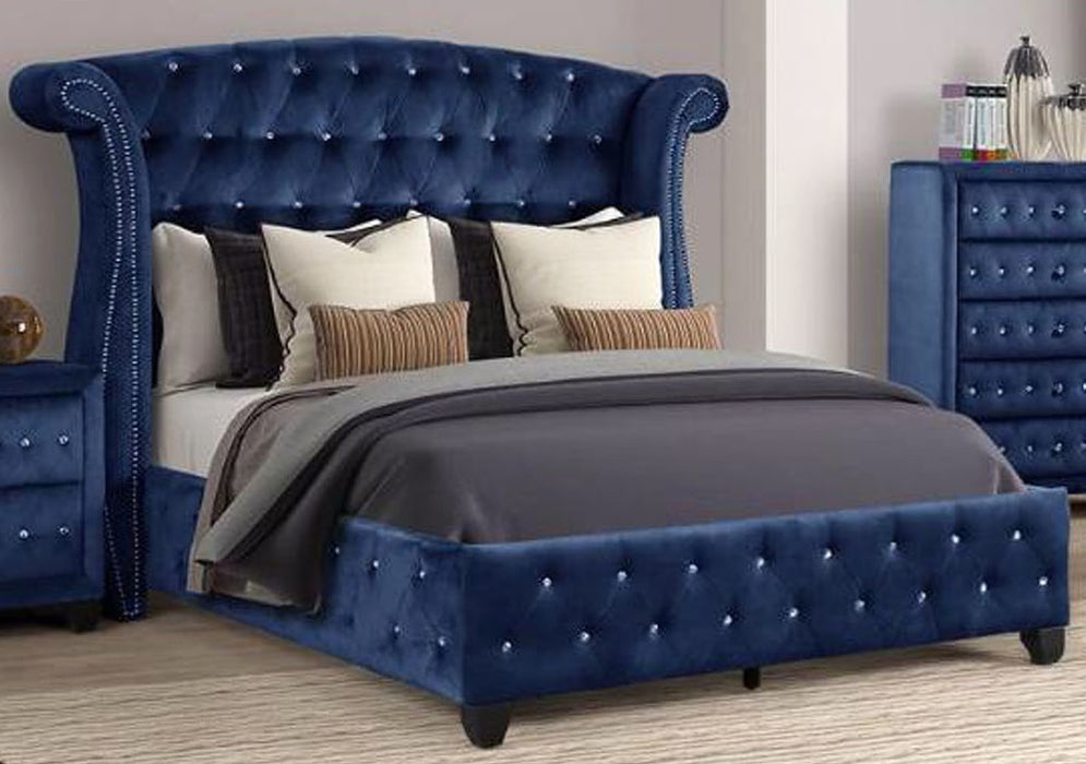 Galaxy Home Sophia King Bed in Blue