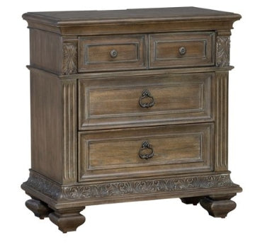 Liberty Furniture Carlisle Court Bedside Chest with Charging Station in Chestnut with Dusty Wax image