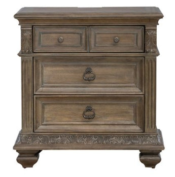 Liberty Furniture Carlisle Court Bedside Chest with Charging Station in Chestnut with Dusty Wax