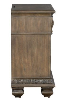 Liberty Furniture Carlisle Court Bedside Chest with Charging Station in Chestnut with Dusty Wax