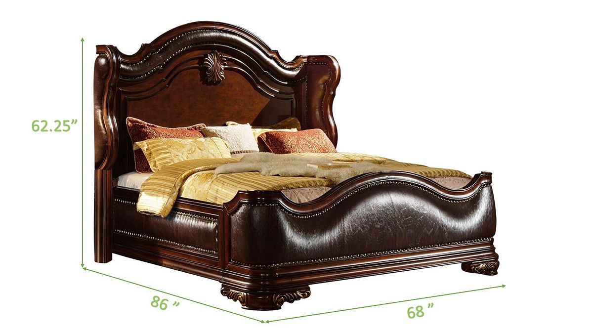 Galaxy Home Bella Queen Bed in Dark Walnut