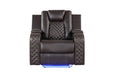 Galaxy Home Benz LED & Power Recliner Chair in Brown image