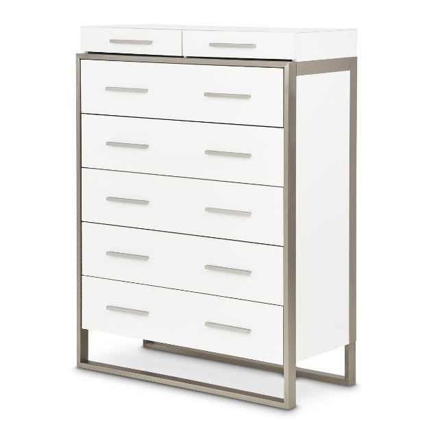 AICO Marquee Chest in Cloud White