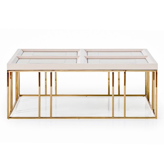 AICO Carmela Cocktail Table in Shimmer Ivory image