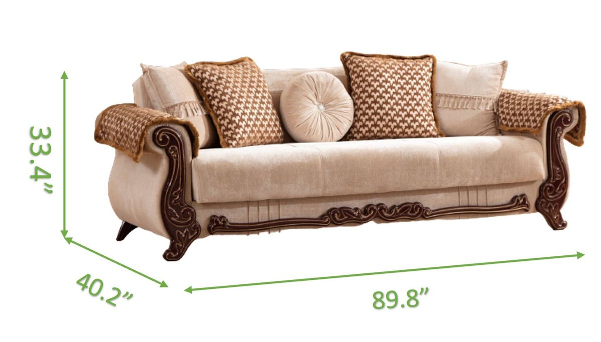 Galaxy Home Carmen Sleeper Sofa in Beige