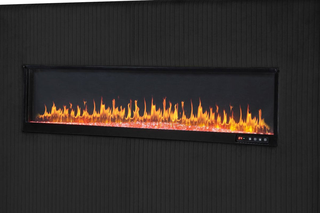 Galaxy Home Lizelle Queen Bed in with Ambient Lighting in Black