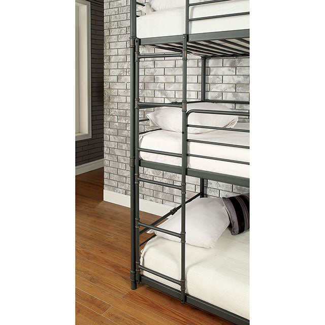 Olga I Antique Black Twin/Twin/Twin Bunk Bed