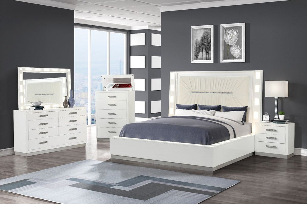 Galaxy Home Coco King Size Bed in Milky White