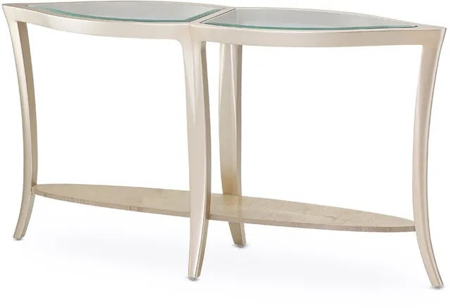 AICO Malibu Crest Console Table w/Glass in Chardonnay 9007223-822 image