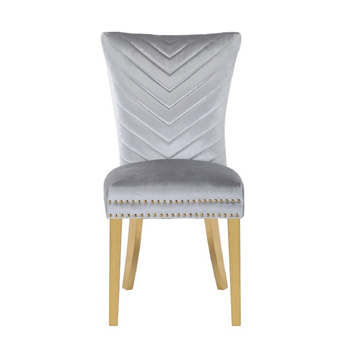 Galaxy Home Eva Gold Legs Dining Chair (Set of 2) in Silver