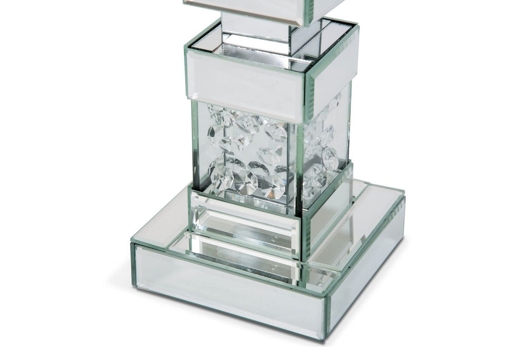 AICO Montreal Mirrored/Crystal Candle Holders, Short (2/pack) image