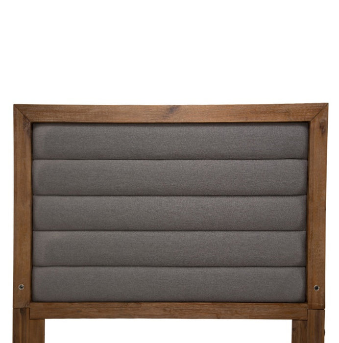 AICO Brooklyn Walk Queen Channel Tufted Panel Bed in Burnt Umber