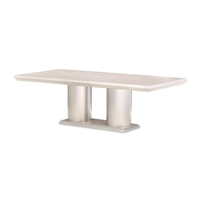 AICO Marin Double Pedestal Table in Greige