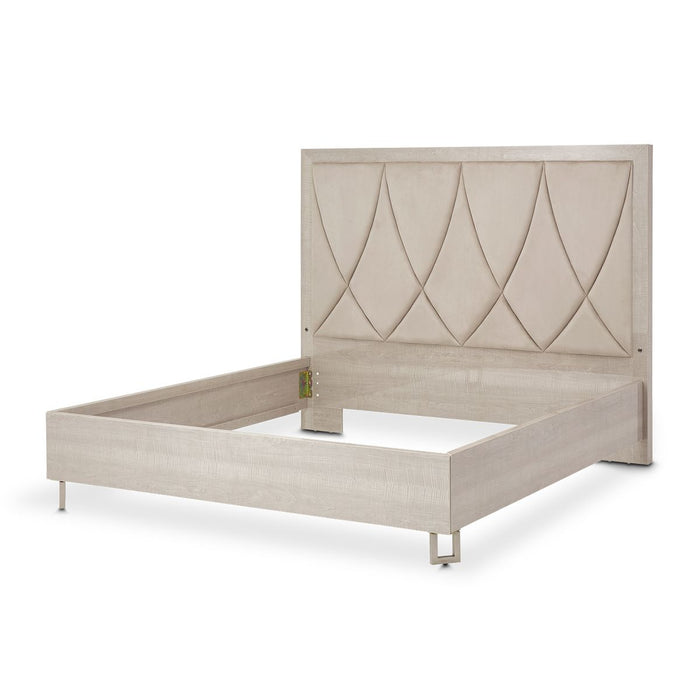 AICO Marin Cal King Panel Bed in Greige